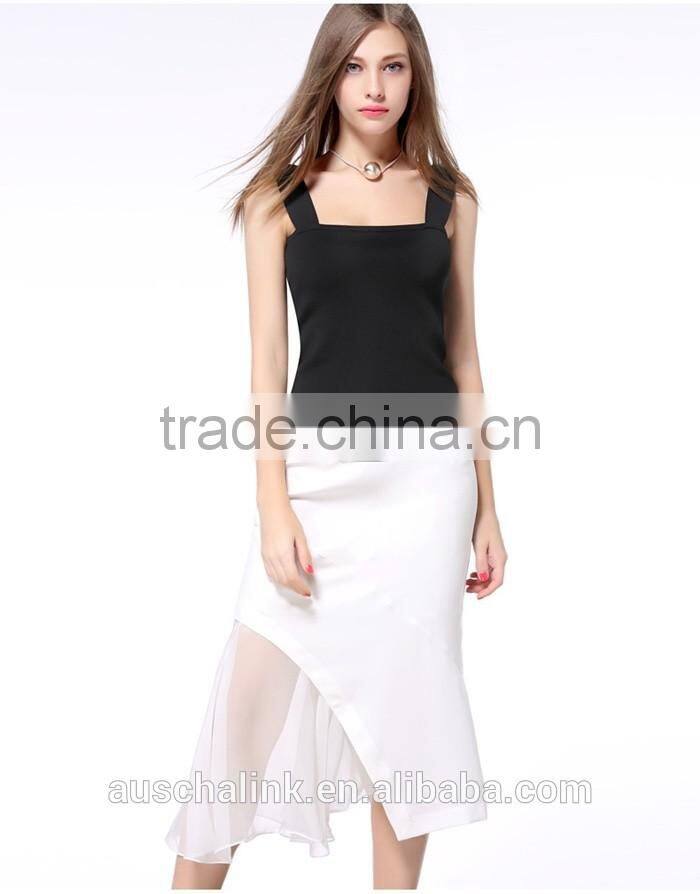 beautiful design asymmetrical office wear long skirts for women