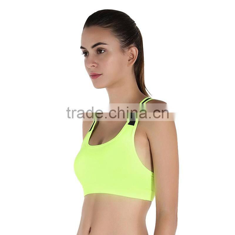 2017 Gym Sportswear 3 Color Custom Dri Fit Sport Clothes Comfortable Sexy Women Hole Sale Shock Absorber Bra