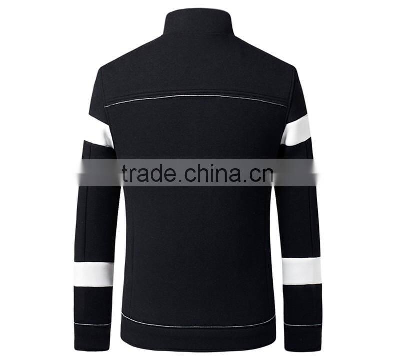 color block fleece men's jacket full zipper up bomber jacket for man