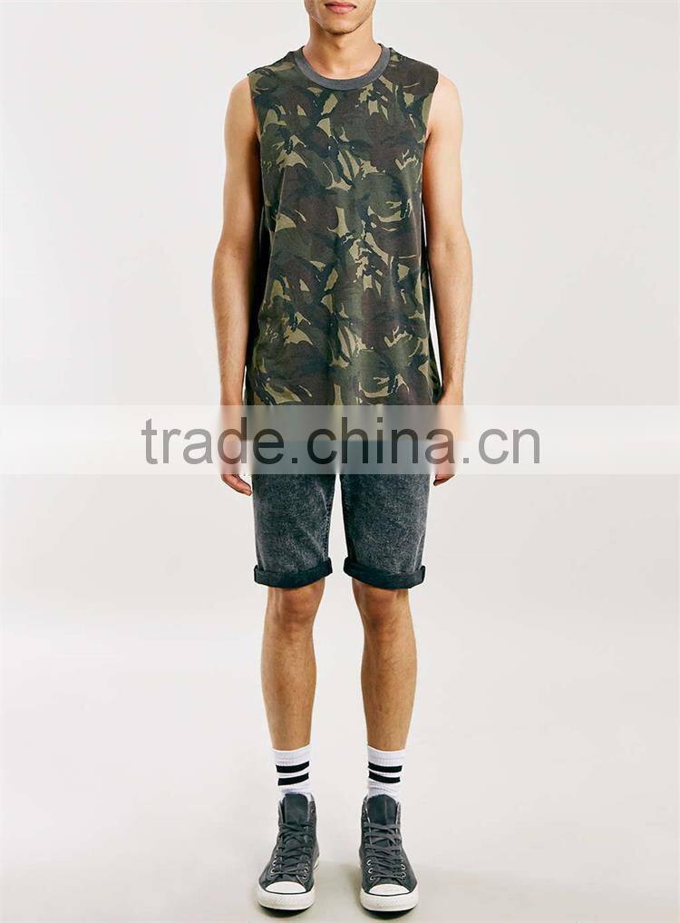 Mens camouflage surf tank mens sleeveless vest