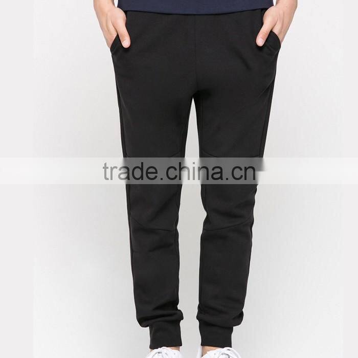 Custom classic style plain black slim joggers
