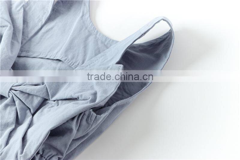 Instagram Design Sleeveless Bowtie Singlet Woven Cotton Fabric Baby Clothes