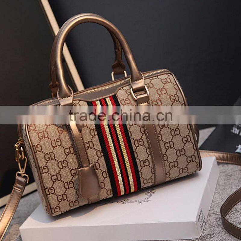 Guangzhou Wholesales Luxury Lady Pillow Bags Leather Handbag Boston Bag For Women