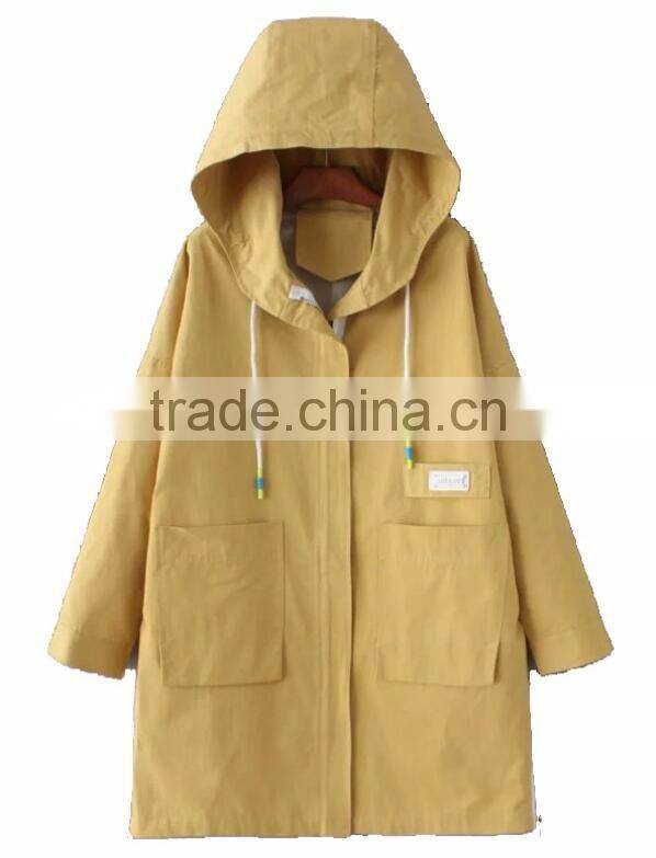 Runwaylover EY1059C Hot Sale 2017 Ladies Fashion Trench Coats With Hood