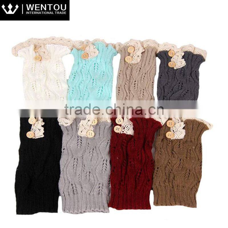 wholesale women's charcoal 2 button short style lace boot cuffs