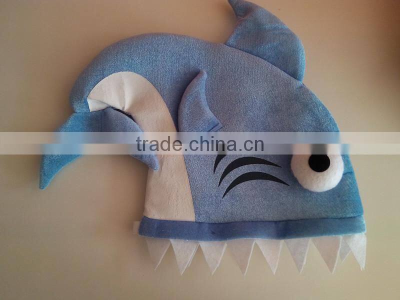Factory sale shark hat polar fleece earflap animal hat handmade