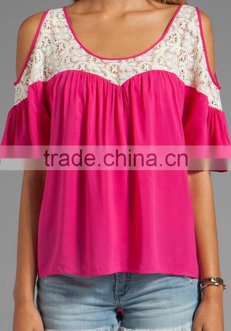 Cold Shoulder Crochet Top