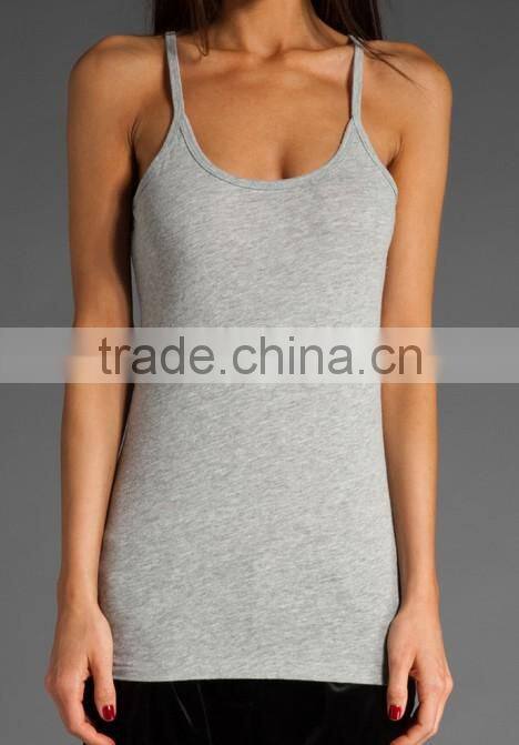 women's grey low cut yoga tank tops
