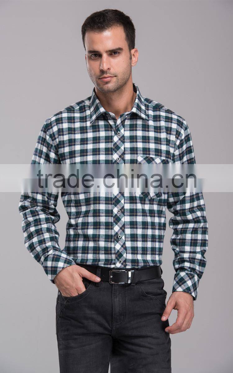 Bulk wholesale plaid flannel shirt European & America style with competitive price