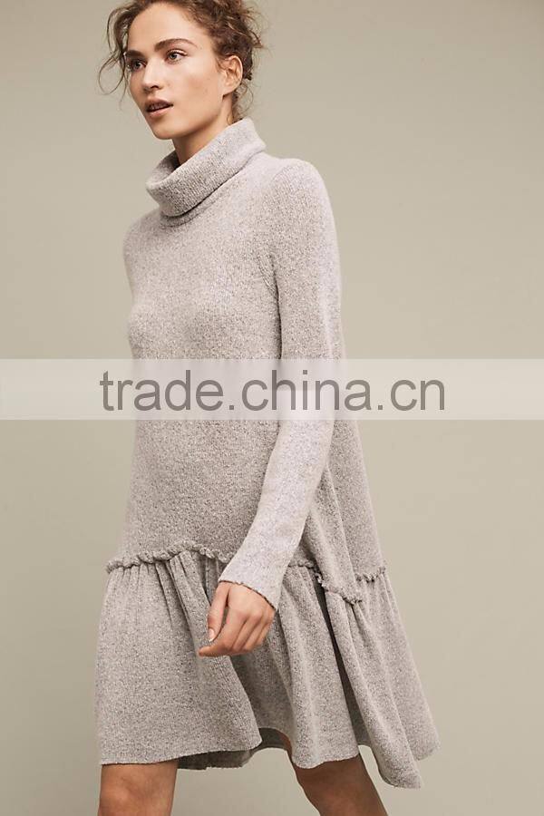 Winter Handmade Knit Wool Ladies Long Sweater Dress