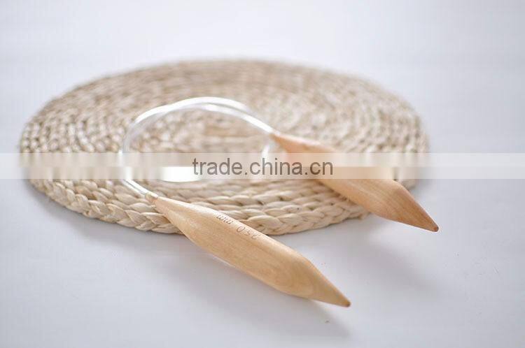 New Design 25mm 80cm Length Plastic Circular Wooden Knitting Needle