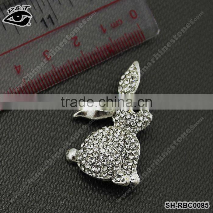 Fashion Rhinestone Brooch Rabbit Designs For Garment