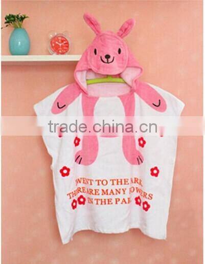 100% cotton animal hooded towel poncho