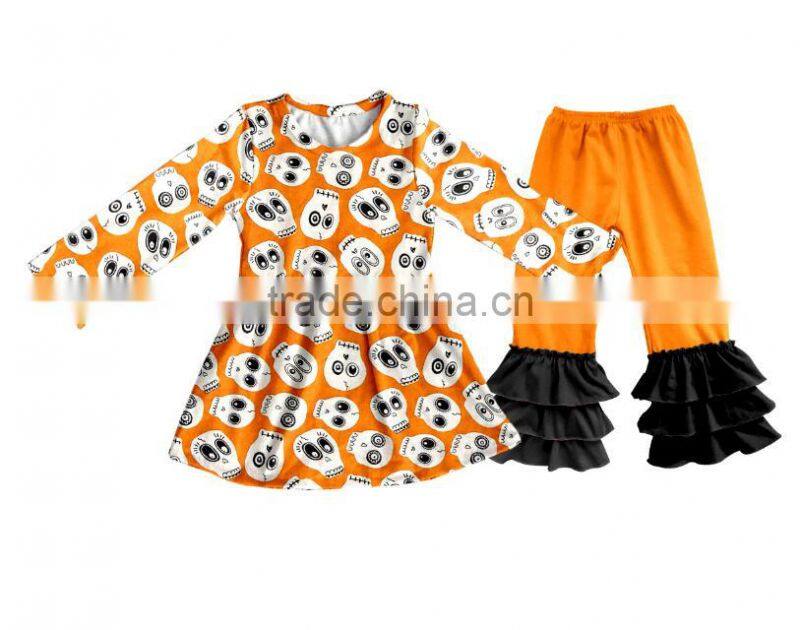 New design kids halloween clothing children boutique set halloween boutique winter outfits