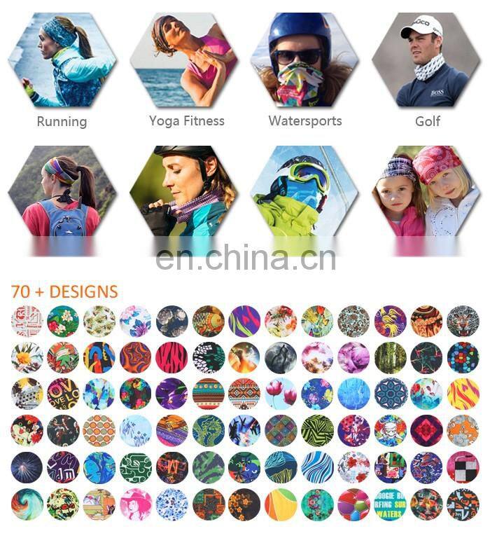 100% seamless Microfiber Polyester customized Bandana, Multipurpose Bandana