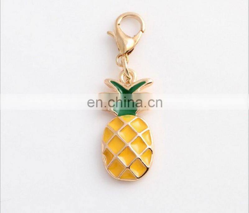 Fashion Delicate Hollow Micro Pave Diamond Pineapple Pendant Gold Plated Fruit Necklace Stylish 925 Sterling Silver Jewelry