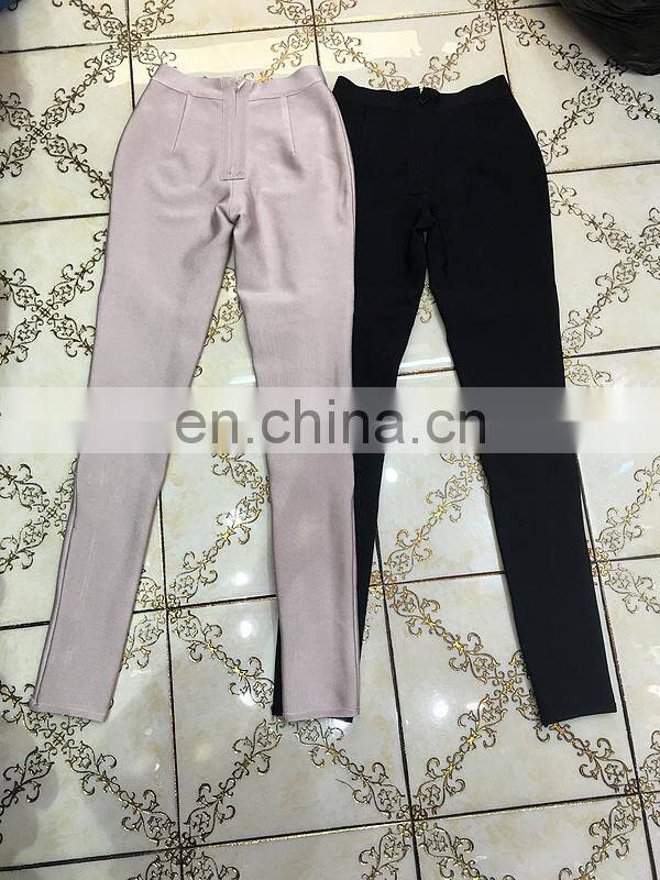 Amigo 2017 new design sexy XXX long tight bangage bodycon rayon pants for taller girls wear