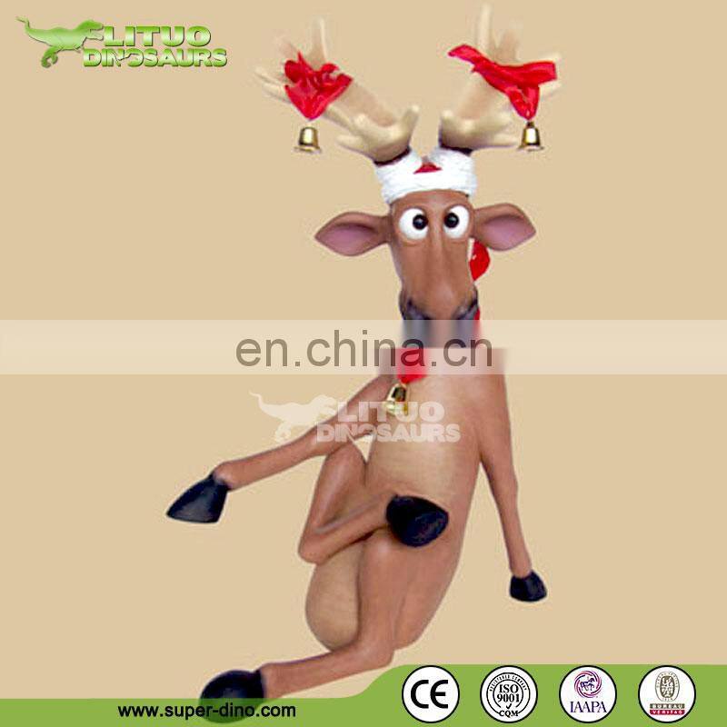 Fiberglass Reindeer Statue Animated Christmas Decorations