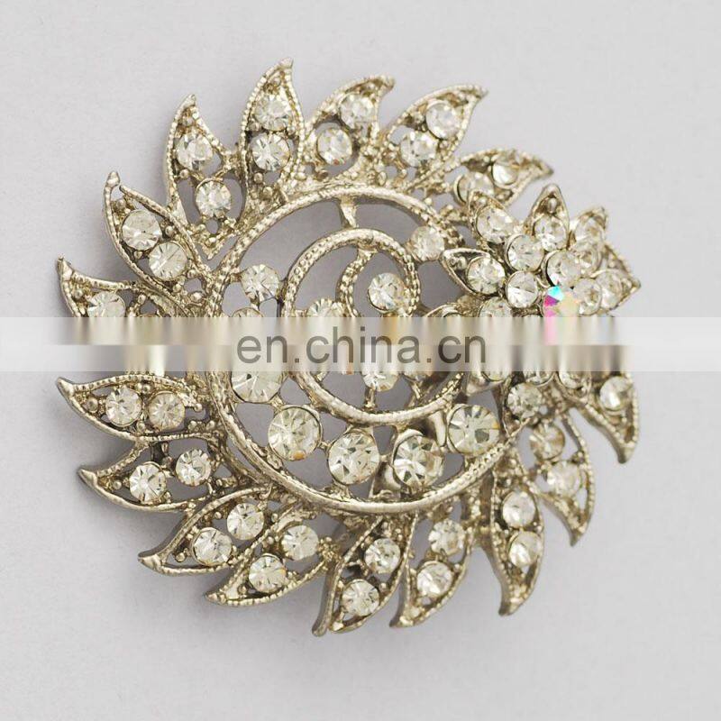 high quality cheap wholesale crystal stone custom brooch lapel pin flower