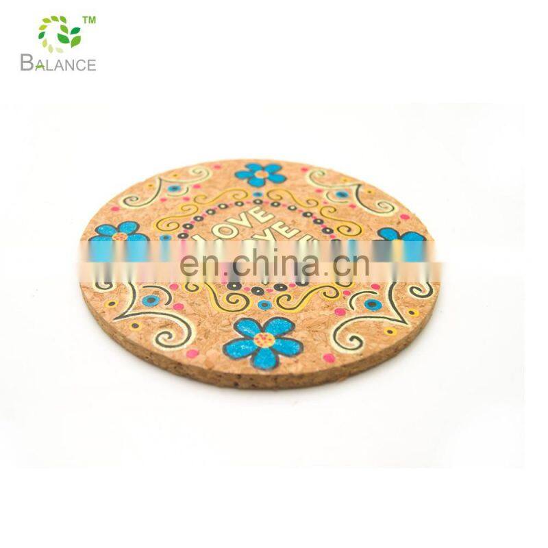 muticoulour customized design Die cut 100*100mm wood coaster squarecork coaster