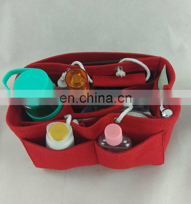 custom print felt cosmetic bag toiletry makeup bag organizer