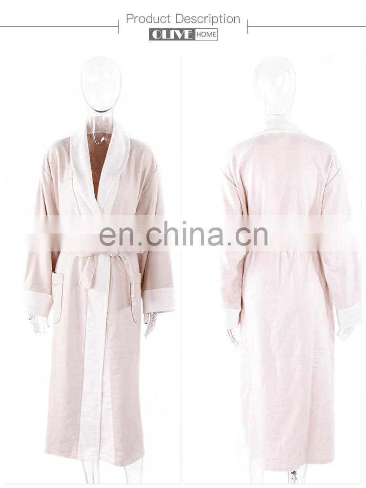 Wholesale High Quality Luxury Double Color Unisex Robe Microfiber Bathrobe for hotel/home