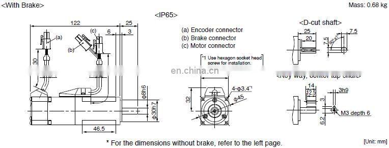 High quality ac servo motor Panasonic 100W MSMD012G1U + MADHT1505E