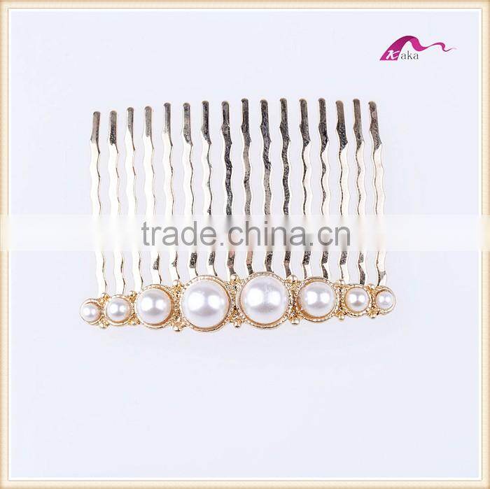 Beautiful Gold Pearl Decorative Hair Comb Clip For Wedding Accessories