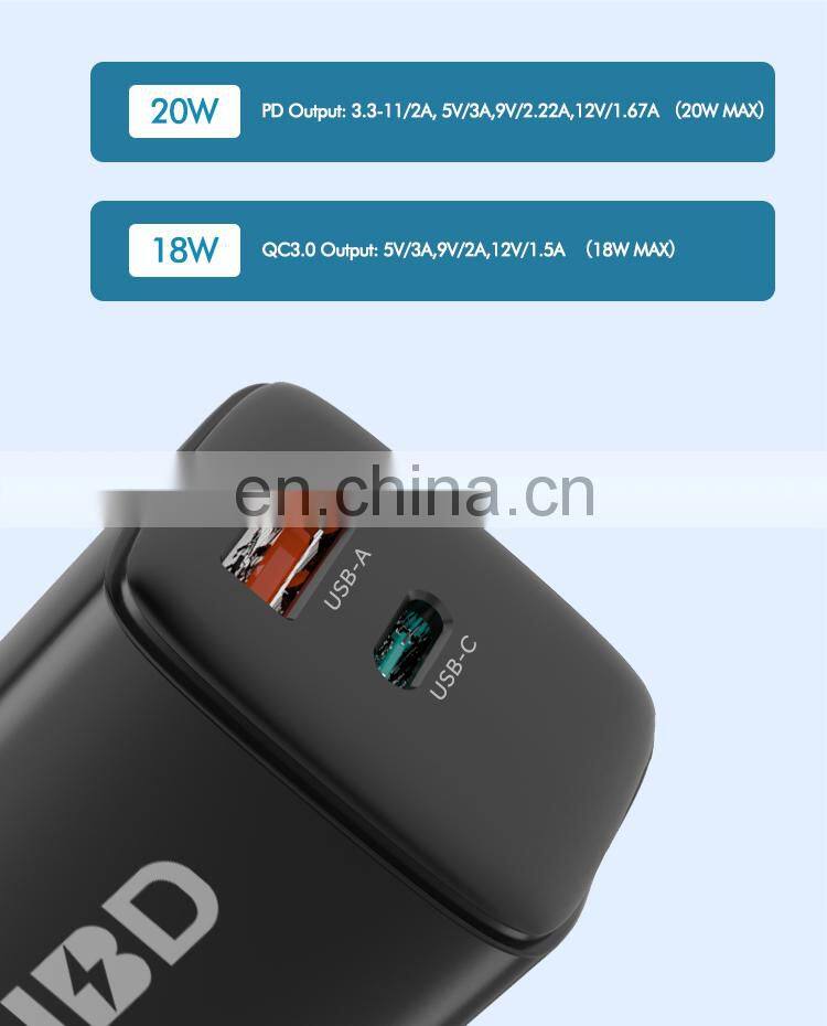 Portable Mobile Phone Charger 9V/2.22A 20W Dual USB Wall Charger