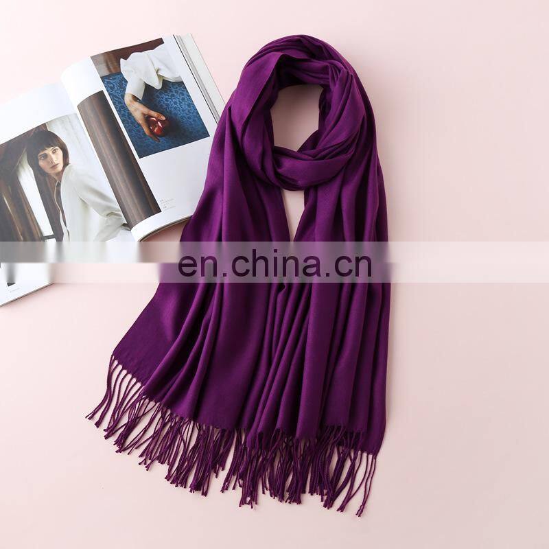 Autumn and winter new solid color cashmere scarf women thickened warm bib shawl gift scarf