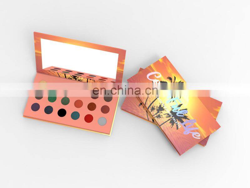 Bulk Multi 18 Color Empty Eyeshadow Pan Empty Paper Cardboard Packaging 16mm Eyeshadow Palette Custom Design