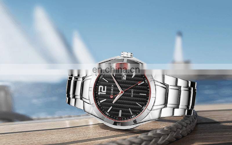 Curren Watch 8103 Fashion Brand Stainless Steel Back Water Resistant Quartz Analog Mens Watch Business Watch relogio masculino