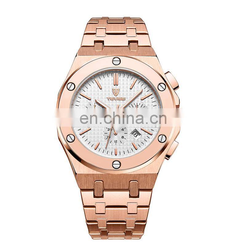TEVISE T830A Trend OEM Alloy Skeleton Custom Automatic Mechanical Men Luxury Watches