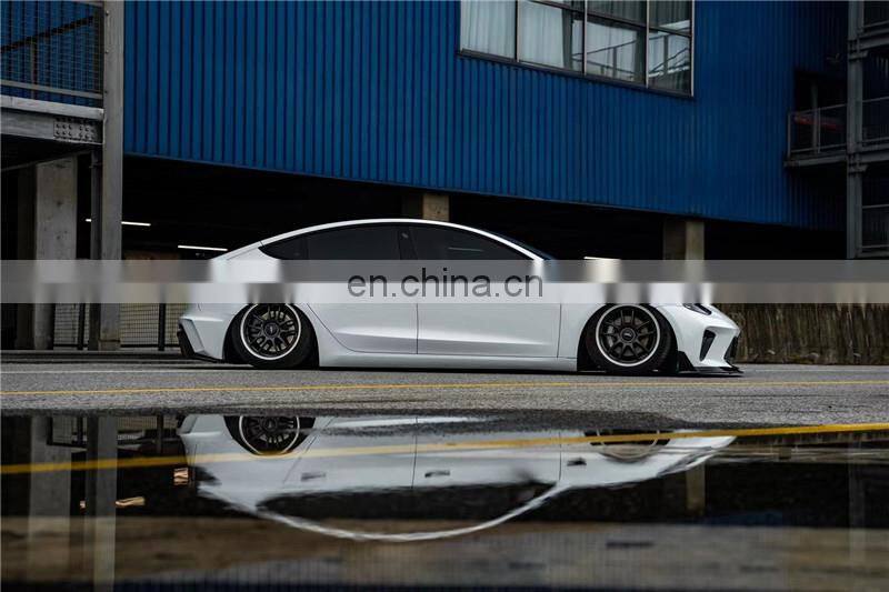 Runde New Arrival For Tesla model 3 Upgrade Hacker Robot Wide Body Kit Hood Front Rear Bumper And Lip Spoiler