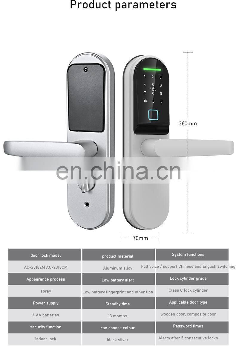 Digital Outdoor Locks Fingerprint Touch Screen Electronic Handle Home Cheap Locker Apartment Ttlock Tuya Smart Finger Door Lock