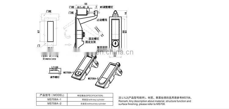 MS708A Cabinet Plane Locks plane lock for machine