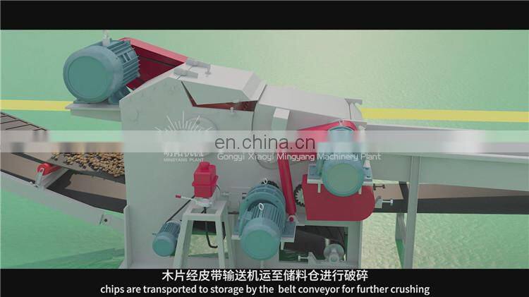 Low Noise Branch Shredder Machine Template Chipper Scrap Wood Pallet Drum Chipper
