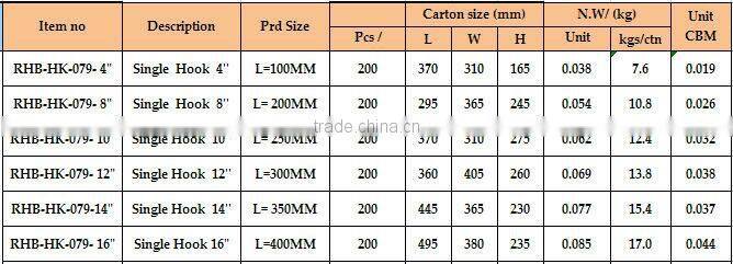 Durable chromed single metal display hook