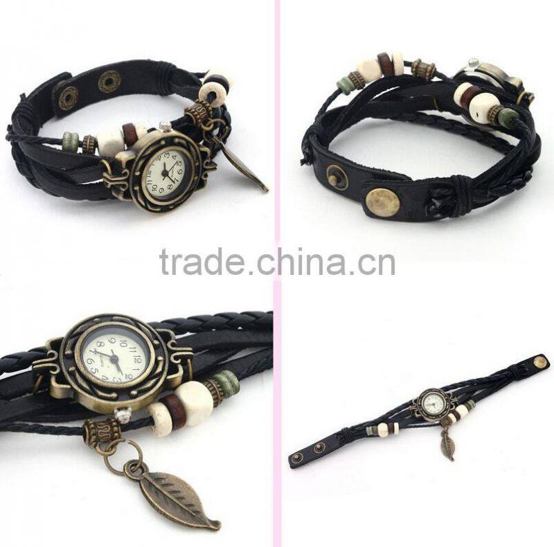 high quality vintage wrist watch leaf bracelet