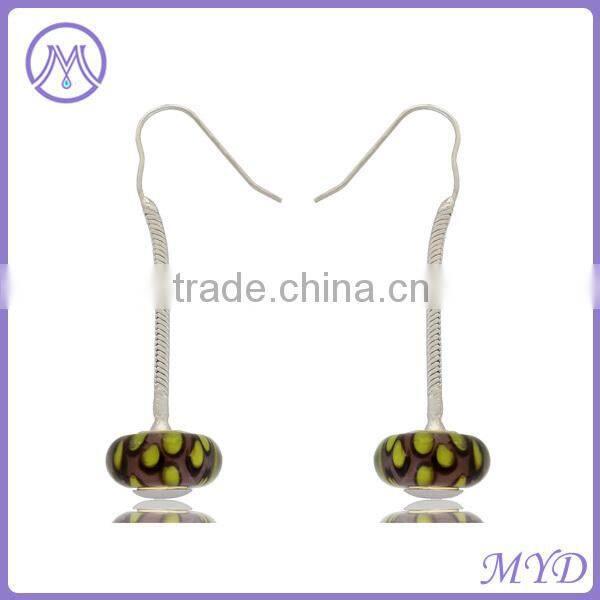 cheap murano lampwork glass bead dangling earring made in shenzhen