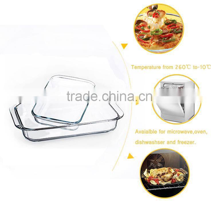 New style large rectangle quarzt microwave safe glass plate