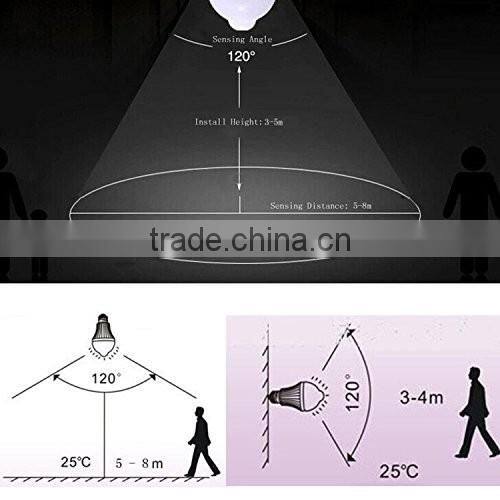 9W E27 18pcs LED motion sensor bulb Auto PIR Infrared Motion Sensor Detection Lamp White Light 810LM