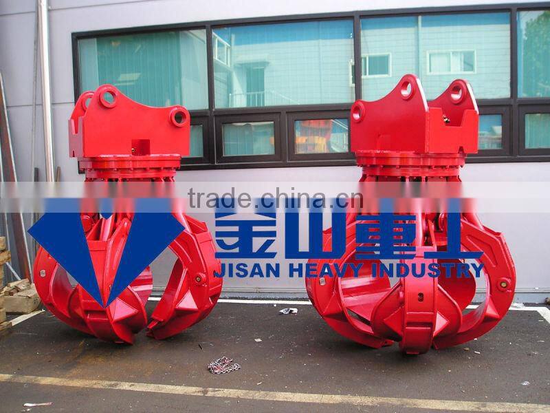 scrap grapple in excavator for steel