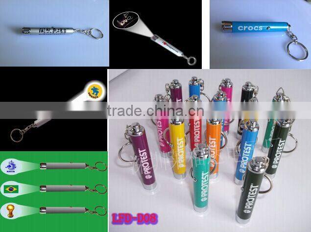 battery led projector keyring lamp torch keychain with carabiner