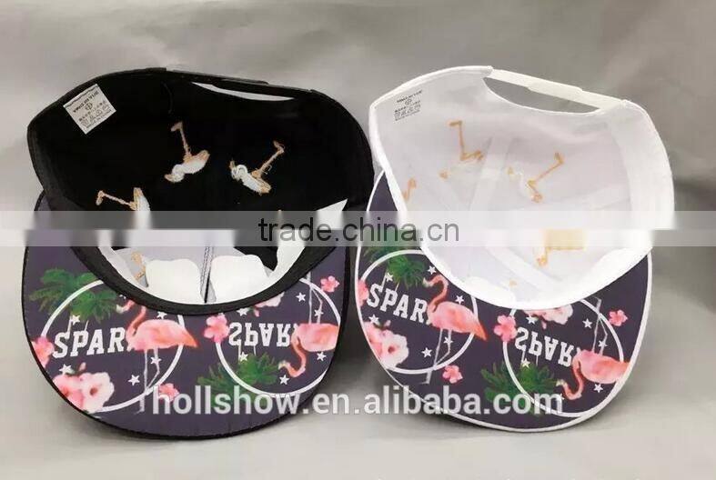 Latest Design Cute Animal Red-crowned Crane Embroideried Man Women Lovers Flat Snapback Hats