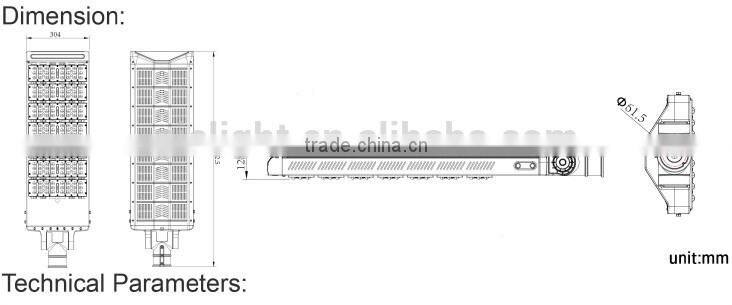 New design PC cooler housing IP65 LED street light 210W for highway