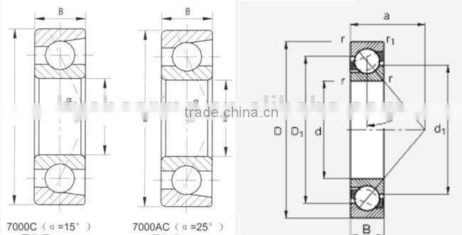 7006CTYNDBLP4/P5/P2 Angular Contact Ball Bearing for High percision spindle
