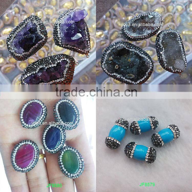 JF8597 Wholesale crystal pave freeform faceted blue labradorite beads