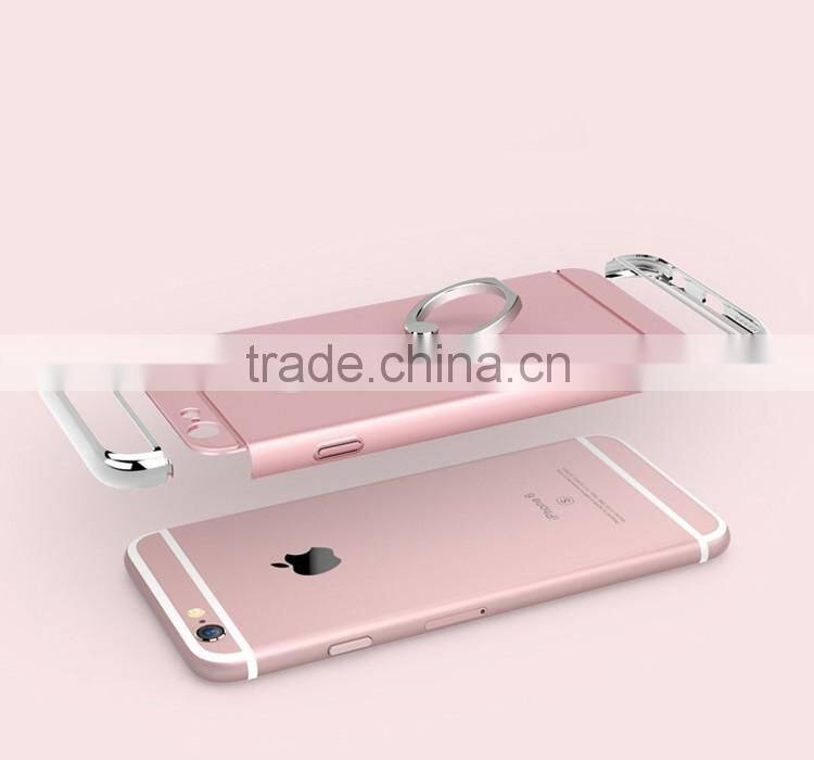 Rose Gold 3 in 1 detachable spraying frosted armor hard pc case for iphone 6
