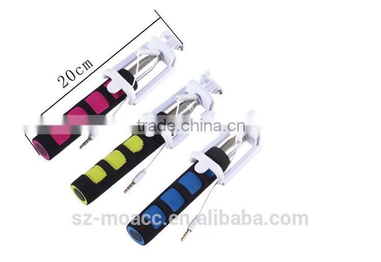 Factory price Wired Monopod selfie stick with cable